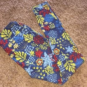 OS LuLaRoe Flowered Leggings